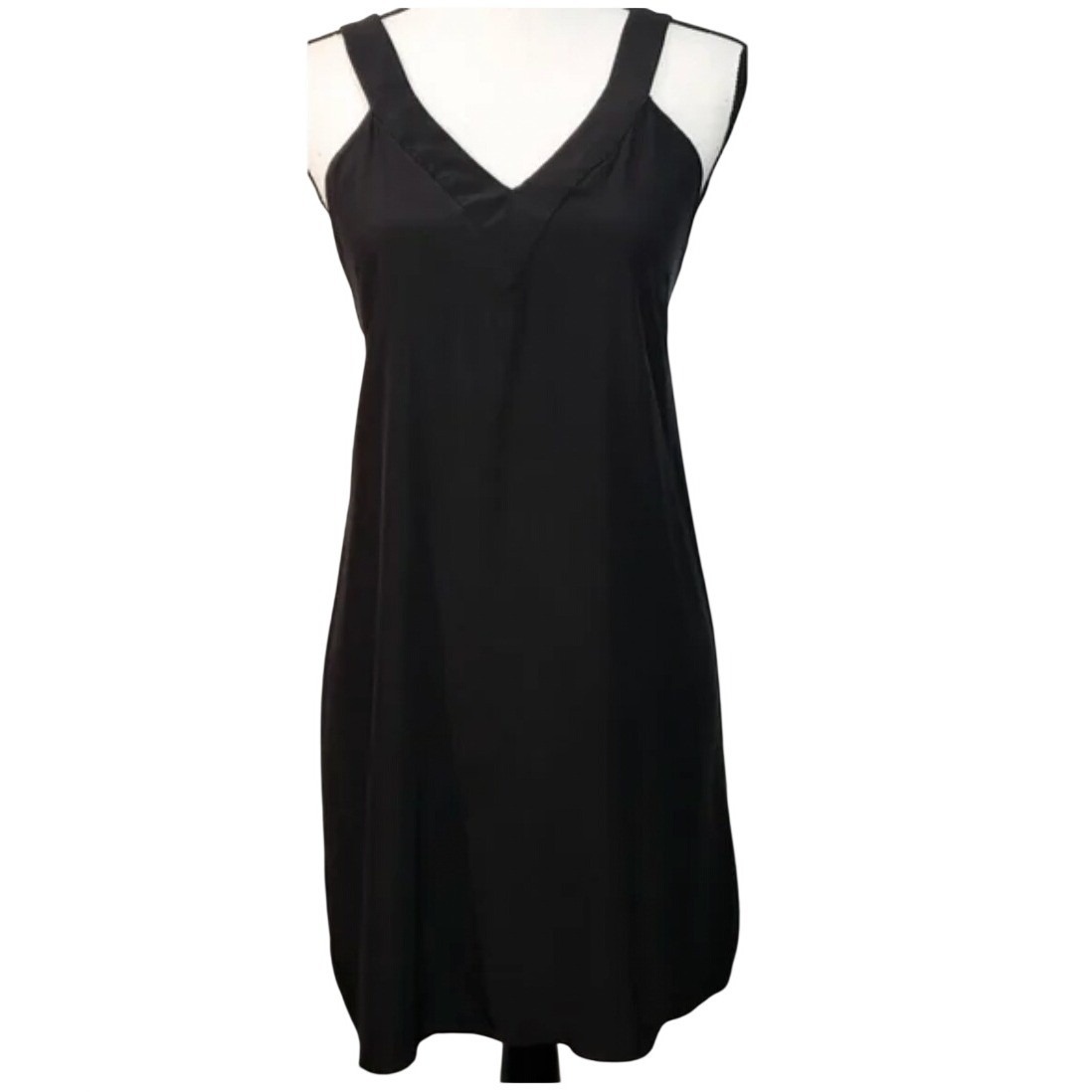 Parker Black Silk Bow-Back Sleeveless Dress Size M Open Back